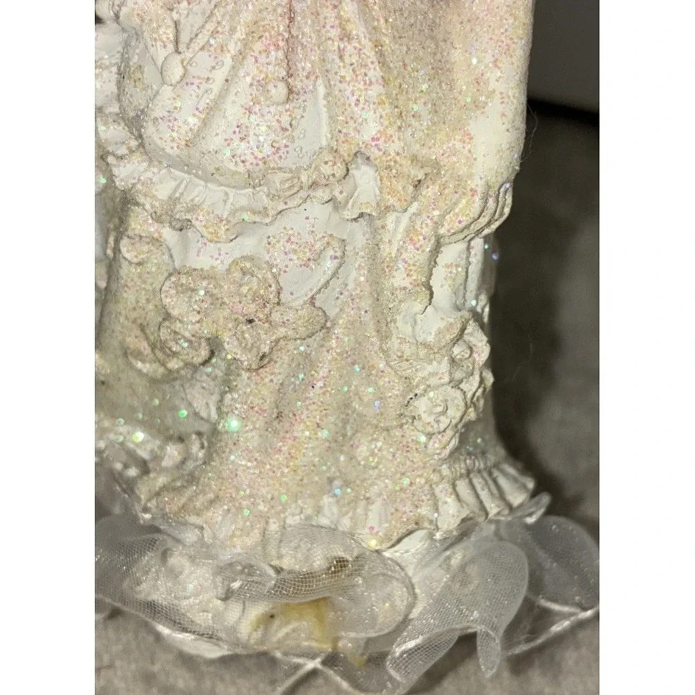 Vintage Quinceanera Cake Topper Figure White Dress Resin 5.5